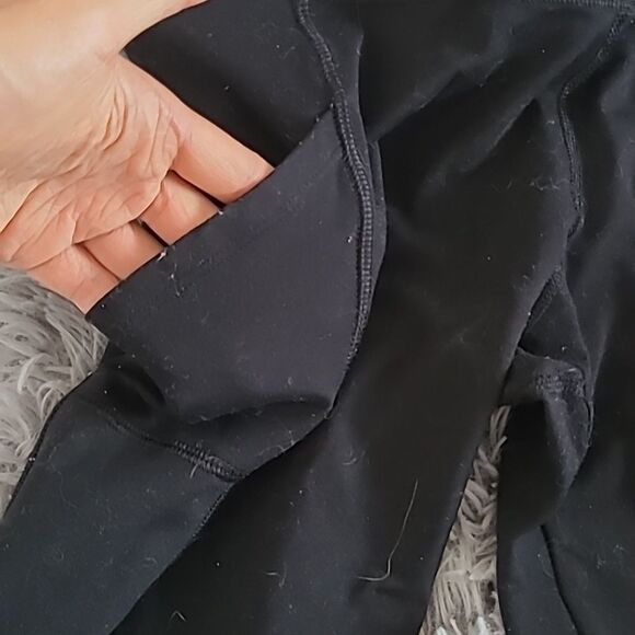 Forever 21 Black Crop Length Black Legging Bundle Crisscross Pocket High Waist - Picture 5 of 6